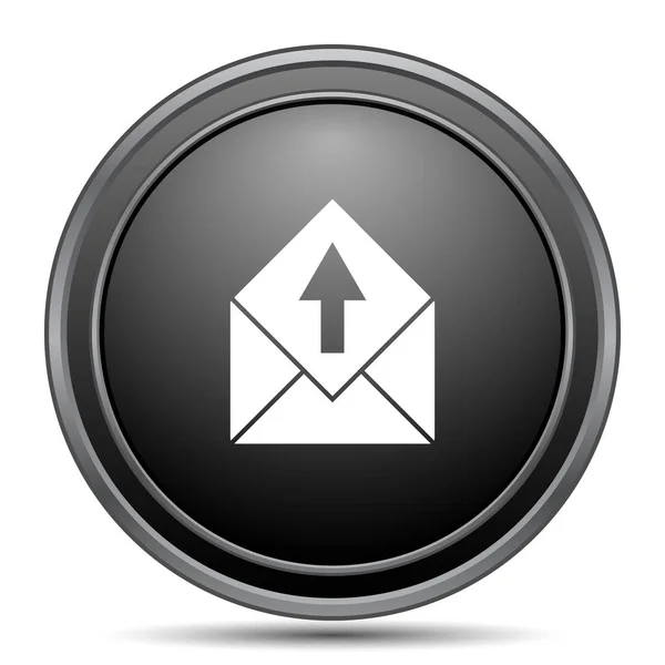 Отправить Электронной Почте Значок Черный Сайт Кнопку Белом Фоне — стоковое фото