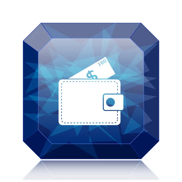 Wallet Icon Blue Website Button White Background — Stock Photo, Image