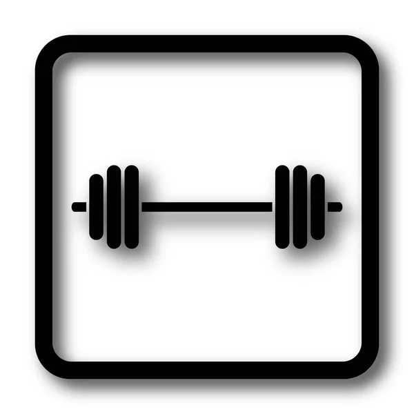 Weightlifting Icon Black Website Button White Background — Stock Photo, Image