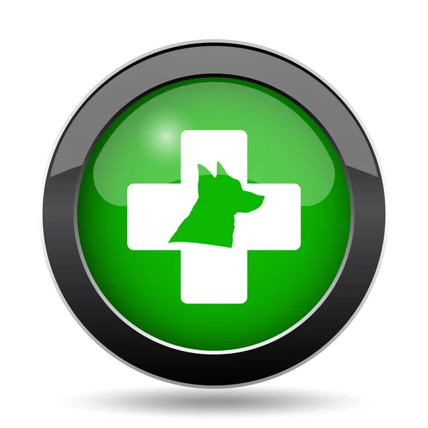 Veterinary Icon Green Website Button White Background — Stock Photo, Image