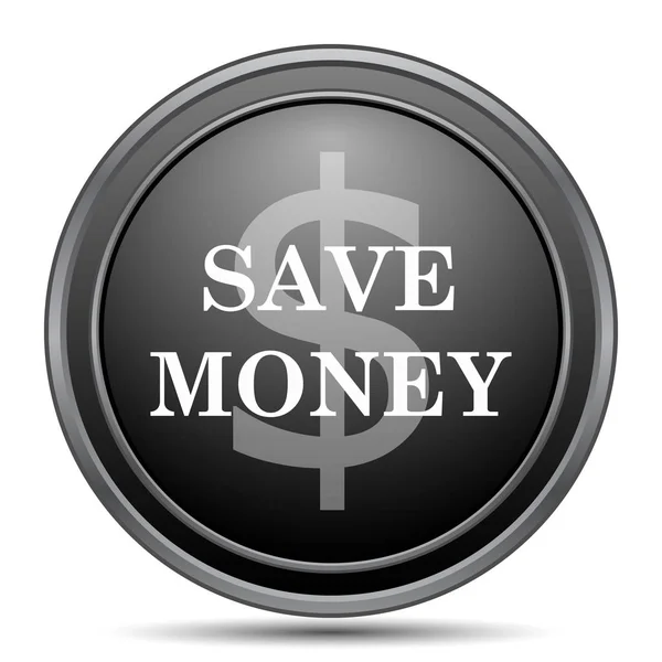 Money Icon Black Website Button White Background — Stock Photo, Image