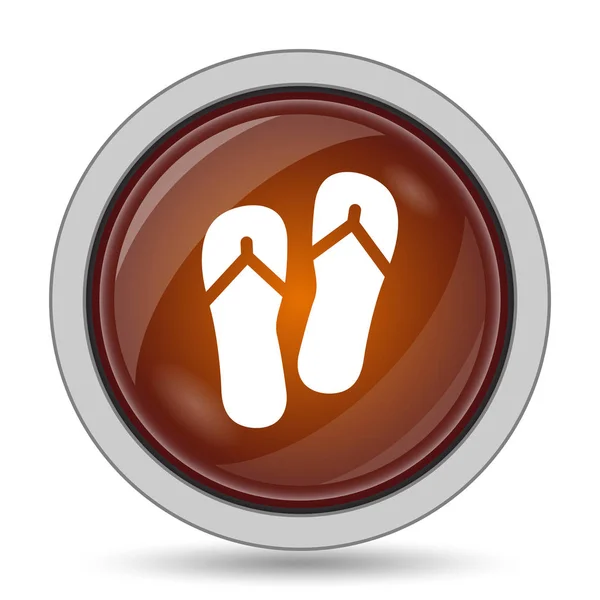 Slippers Oranje Website Knop Witte Achtergrond — Stockfoto