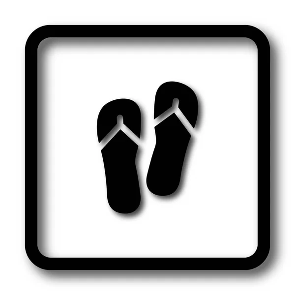 Knoop Van Het Website Van Het Pictogram Zwart Van Slippers — Stockfoto