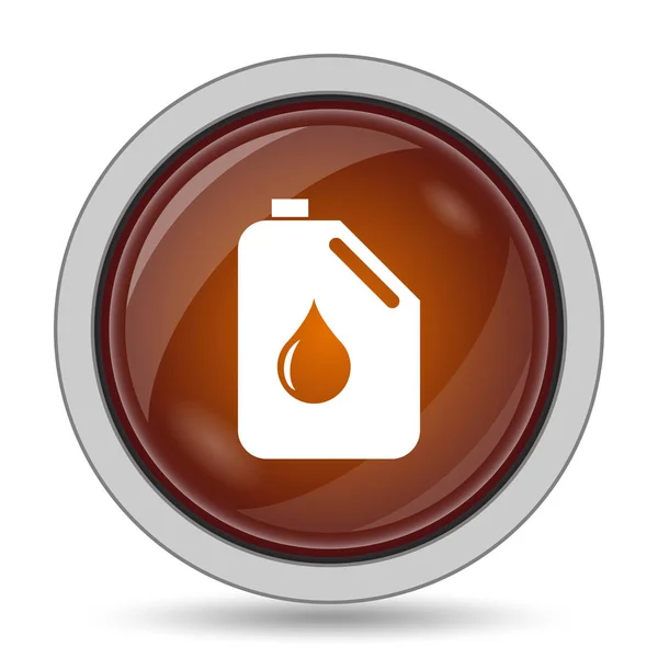 油罐头图标 橙色网站按钮白色背景 — 图库照片