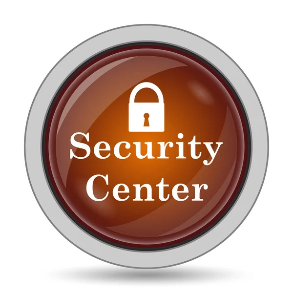 Security Center Pictogram Oranje Website Knop Witte Achtergrond — Stockfoto