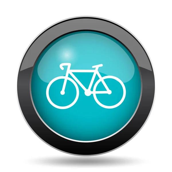 Ikon Sepeda Tombol Situs Web Sepeda Pada Latar Belakang Putih — Stok Foto