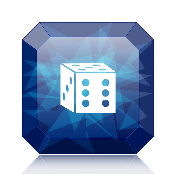 Icono Dados Botón Azul Del Sitio Web Sobre Fondo Blanco —  Fotos de Stock