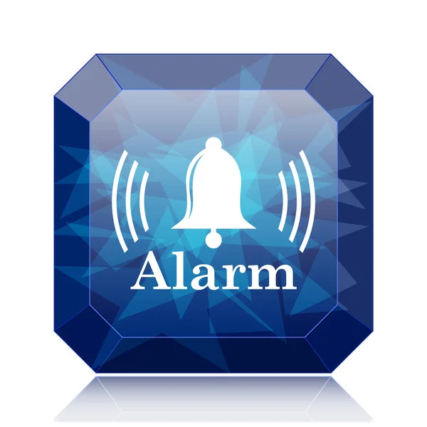 Icono Alarma Botón Azul Del Sitio Web Sobre Fondo Blanco —  Fotos de Stock