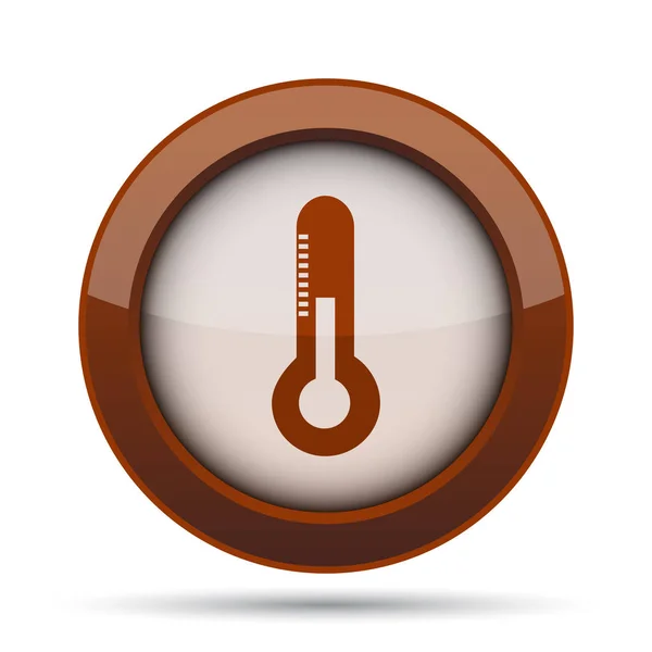 Thermometer Pictogram Internet Knop Witte Achtergrond — Stockfoto