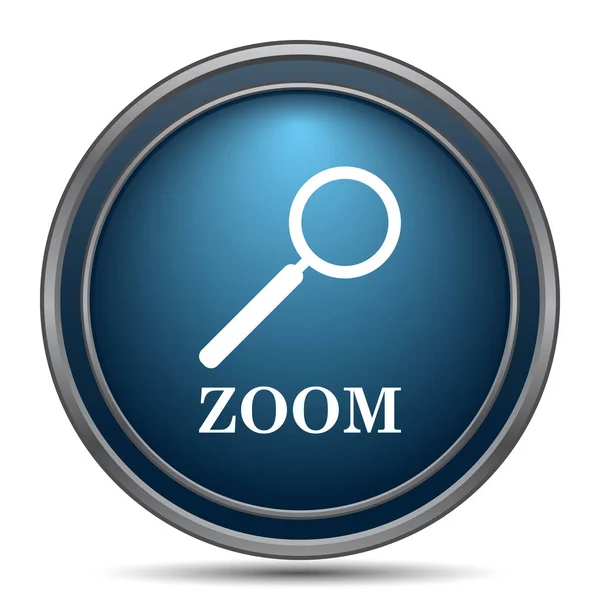 Zoom Avec Icône Loupe Bouton Internet Sur Fond Blanc — Photo