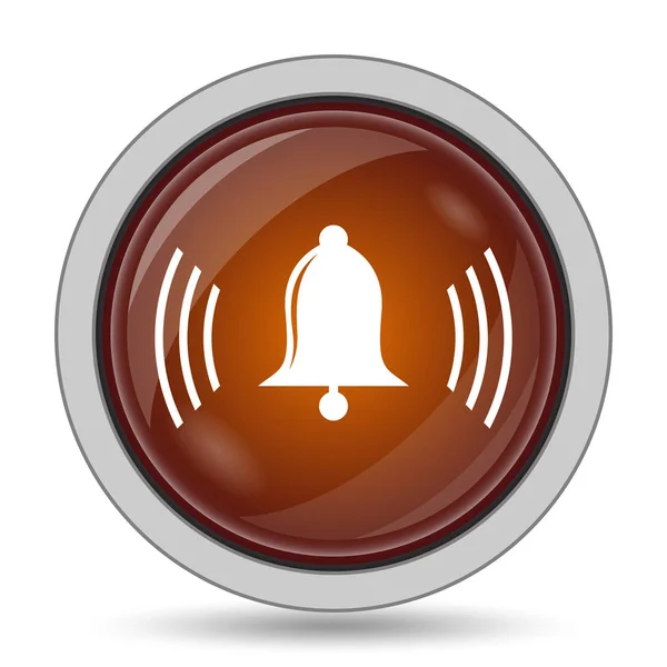 Значок Колокольчика Оранжевый Сайт Кнопку Белом Фоне — стоковое фото