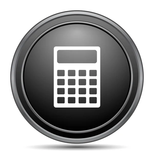 Taschenrechner Symbol Schwarzer Website Knopf Auf Weißem Hintergrund — Stockfoto