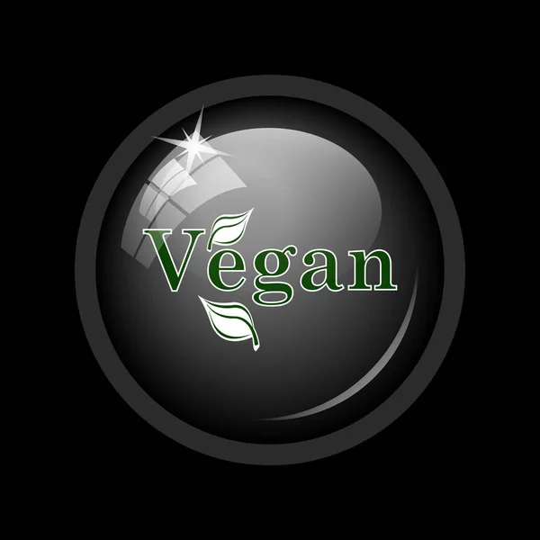 Ikon Vegan Tombol Internet Pada Latar Belakang Hitam — Stok Foto