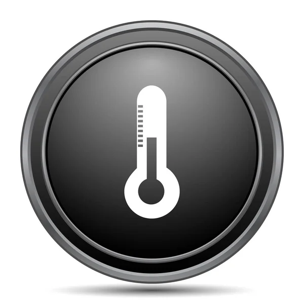 Thermometer Icon Black Website Button White Background — Stock Photo, Image