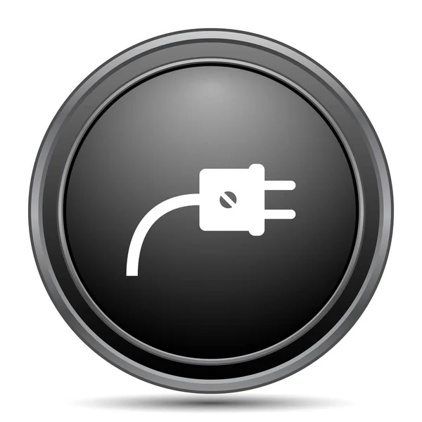 Plug Icono Botón Del Sitio Web Negro Sobre Fondo Blanco —  Fotos de Stock