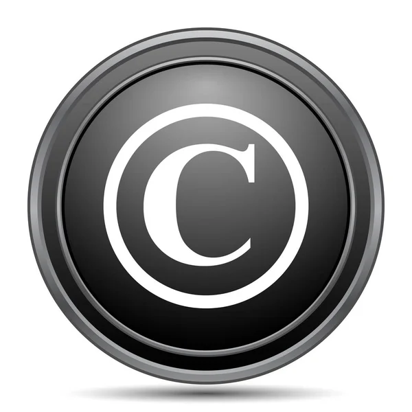 Ikon Hak Cipta Tombol Situs Hitam Pada Latar Belakang Putih — Stok Foto