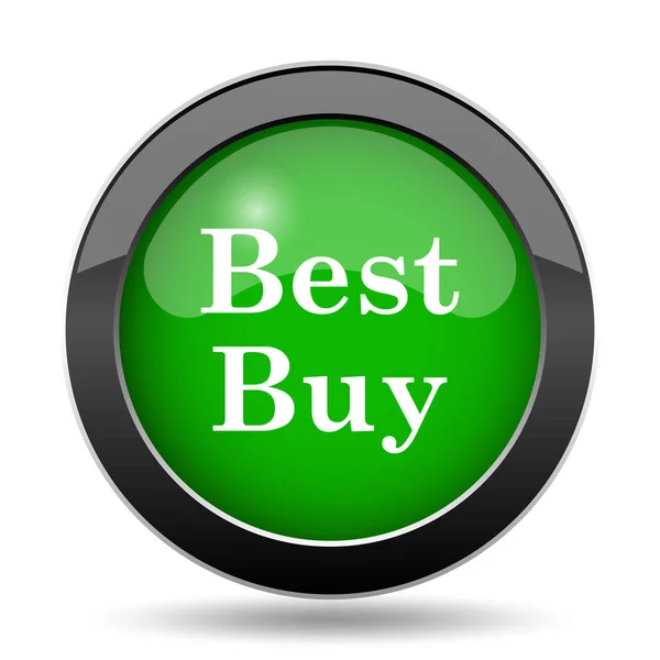 Nejlepší Koupit Tlačítko Webové Stránky Ikonu Zelená Bílém Pozadí — Stock fotografie