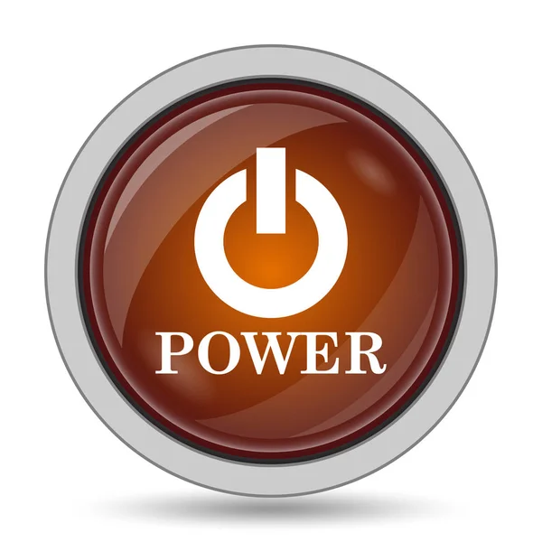 Power Button Icon Orange Website Button White Background — Stock Photo, Image