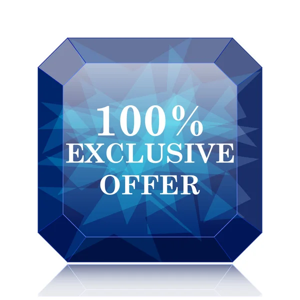 100 Эксклюзивное Предложение Значок Синий Сайт Кнопку Белом Фоне — стоковое фото
