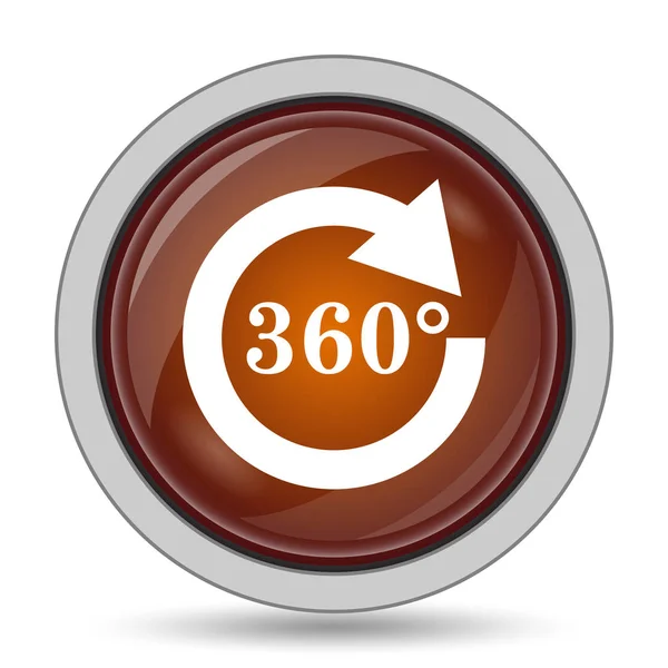 Recarregar 360 Ícone Botão Laranja Site Fundo Branco — Fotografia de Stock