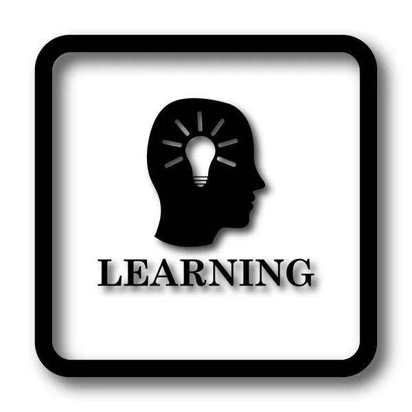 Learning Icon Black Website Button White Background — Stock Photo, Image