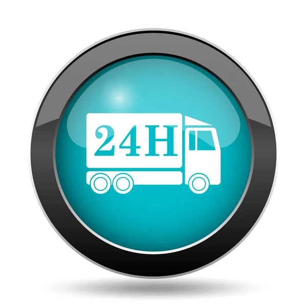 24H Dodací Truck Ikona 24H Dodací Truck Webové Stránky Tlačítko — Stock fotografie