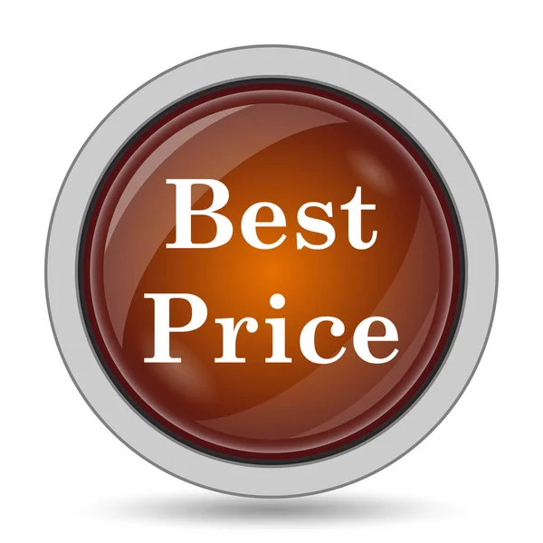Melhor Ícone Preço Botão Site Laranja Fundo Branco — Fotografia de Stock