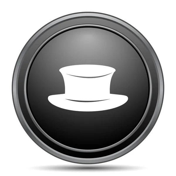 Hat Icon Black Website Button White Background — Stock Photo, Image