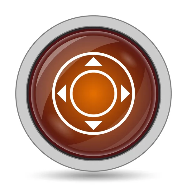 Joystick Ikona Pomarańczowy Przycisk Witryny Białym Tle — Zdjęcie stockowe