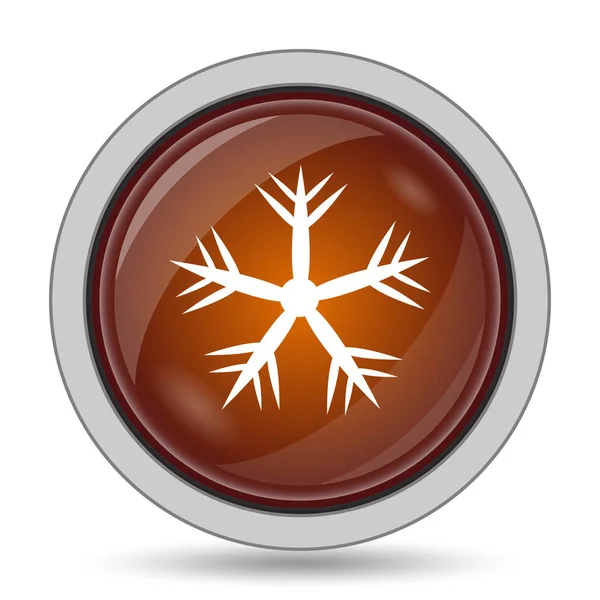 Значок Снежинки Оранжевый Сайт Кнопку Белом Фоне — стоковое фото