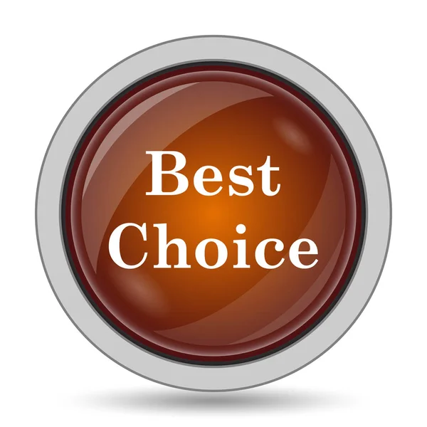 Best choice icon, orange website button on white background
