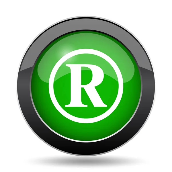 Registered Mark Icon Green Website Button White Background — Stock Photo, Image