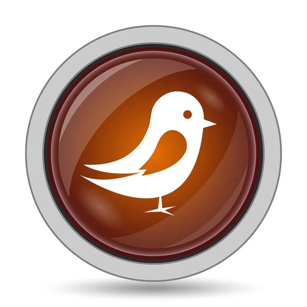 Icona Uccello Pulsante Arancione Sito Web Sfondo Bianco — Foto Stock