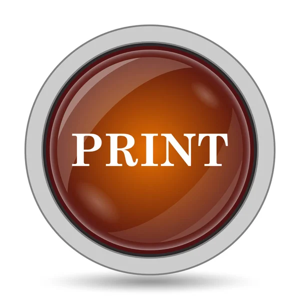Print Icon Orange Website Button White Background — Stock Photo, Image