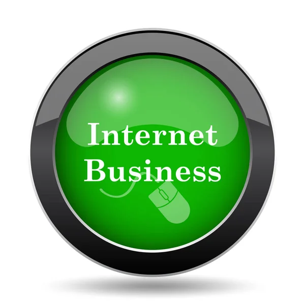 Internet Business Groene Website Knop Witte Achtergrond — Stockfoto