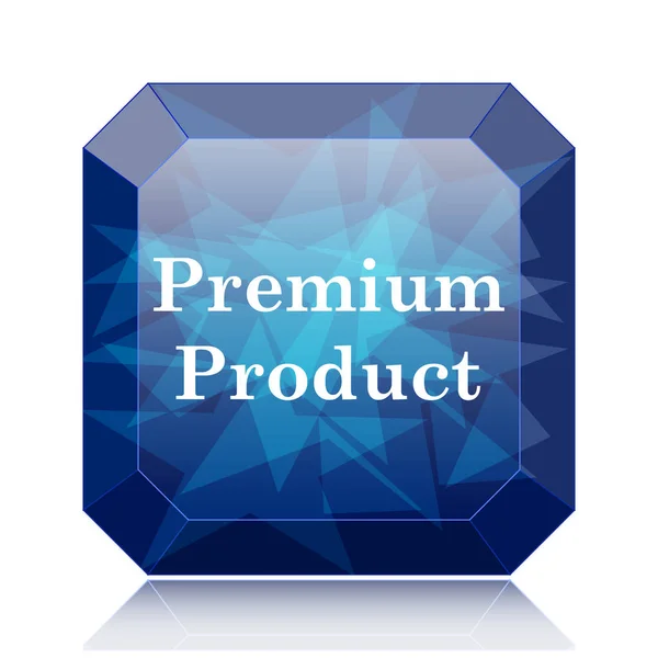 Premium Προϊόν Ιστοσελίδα Εικονίδιο Μπλε Κουμπί Λευκό Φόντο — Φωτογραφία Αρχείου