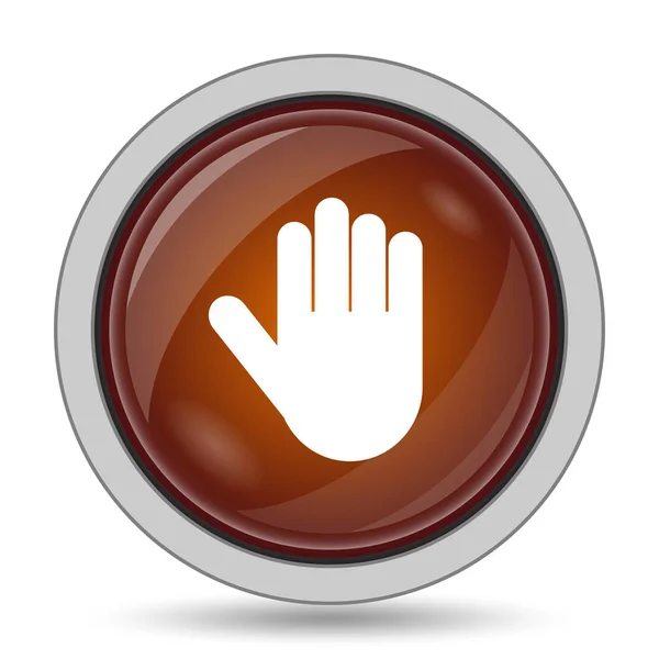 Stop icon, orange website button on white background