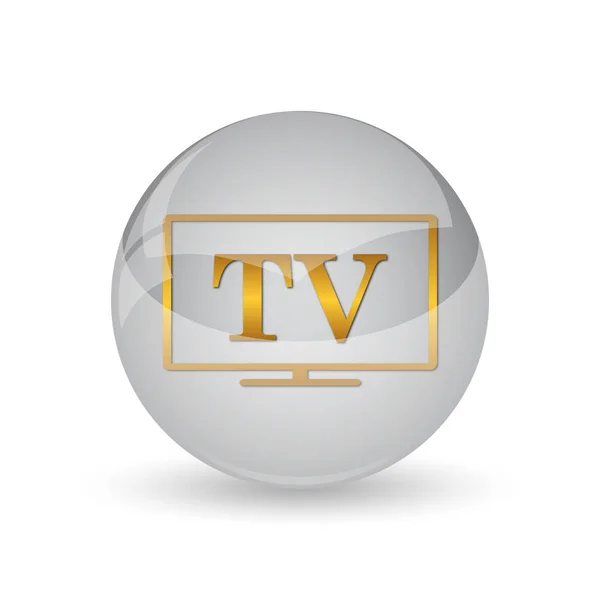Εικονίδιο Τηλεόραση Κουμπί Internet Άσπρο Φόντο — Φωτογραφία Αρχείου