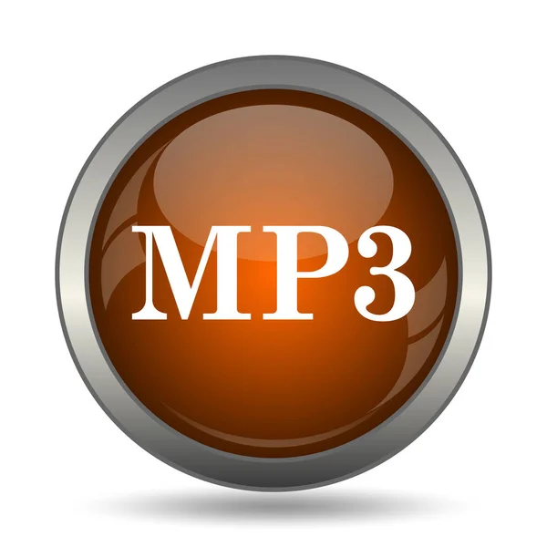 Ícone Mp3 Botão Internet Fundo Branco — Fotografia de Stock