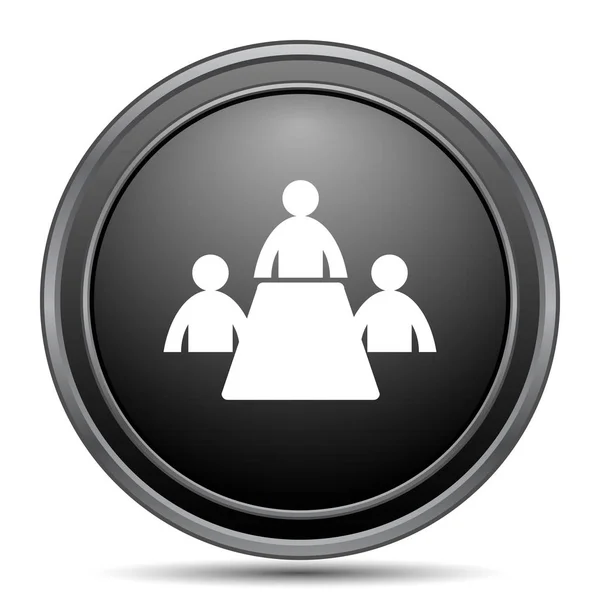 Meeting Room Icon Black Website Button White Background — Stock Photo, Image