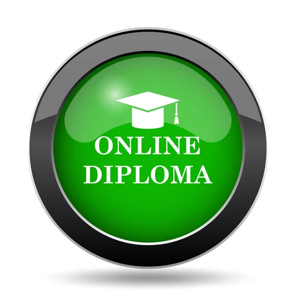 Icono de diploma en línea — Foto de Stock