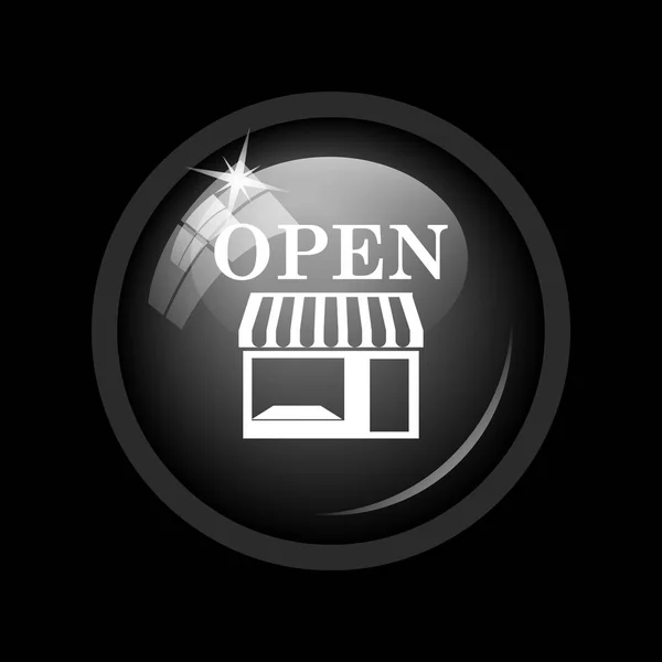 Open Store Icon Internet Button Black Background — Stock Photo, Image