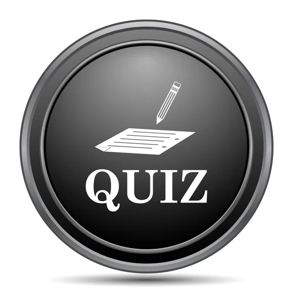 Ícone Quiz Botão Site Preto Fundo Branco — Fotografia de Stock