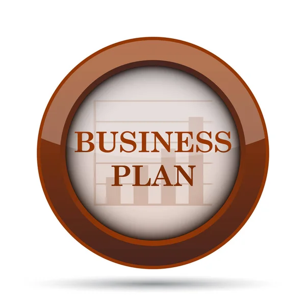 Business Plan Ikonen Internet Knappen Vit Bakgrund — Stockfoto