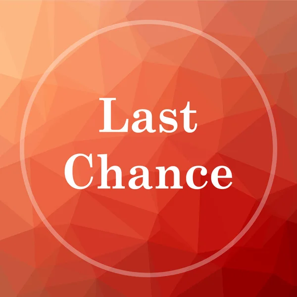 Last chance icon. Last chance website button on red low poly background