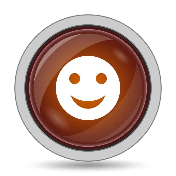 Smiley Icon Orange Website Button White Background — Stock Photo, Image