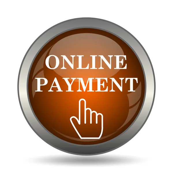 Online Betalning Ikonen Internet Knappen Vit Bakgrund — Stockfoto