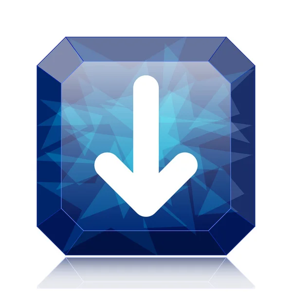 Icono Flecha Hacia Abajo Botón Azul Del Sitio Web Sobre —  Fotos de Stock