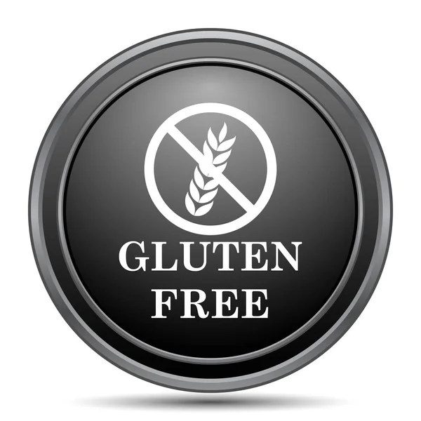 Glutenfreies Symbol Schwarzer Website Knopf Auf Weißem Hintergrund — Stockfoto