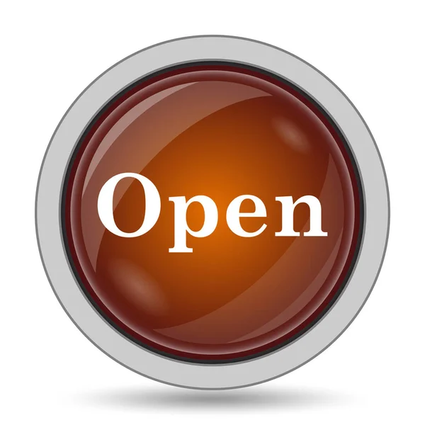 Открыть Иконку Оранжевый Сайт Кнопку Белом Фоне — стоковое фото